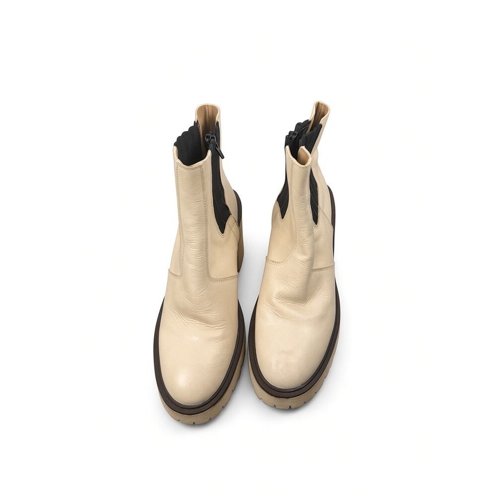 Free People James Chelsea Leather Platform Boots – Cream – EU 36 - Picture 3 of 9